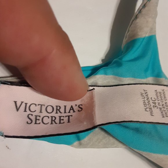 Victoria's Secret Women's Grey/Blue Push Up Bra Size 34C 343435-BF8 - Picture 3 of 6